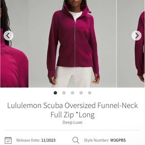 Lululemon Athletica Deep Luxe Scuba Oversized Funnel-Neck Jacket